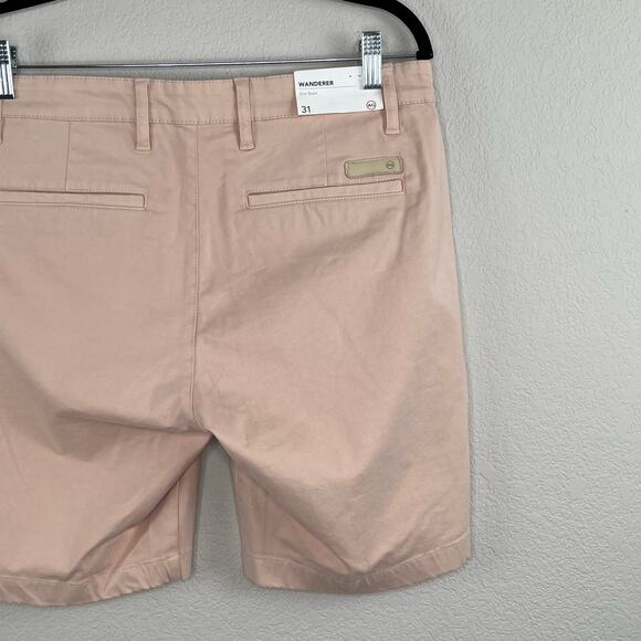 AG Adriano Goldschmied Wanderer Slim Chino Cotton Shorts Vintage Pink 38 NWT - Picture 9 of 15